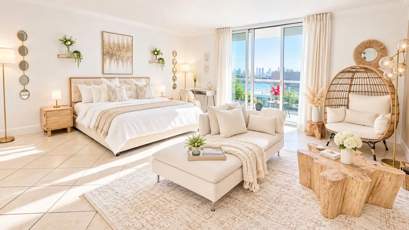 Miami Beach suite with bay views